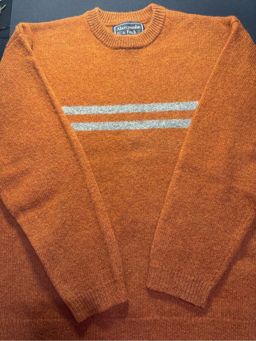 Vintage Abercrombie And Fitch Shetland Wool Sweater Striped L Hong Kong Y2K